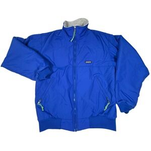 USA 80s 89 Vintage Patagonia Royal Blue Bomber Jacket w/Contrast Zipper Pulls.